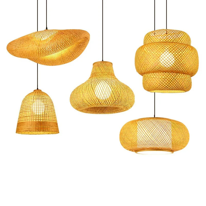 Lampe Suspendue en Rotin et Bambou